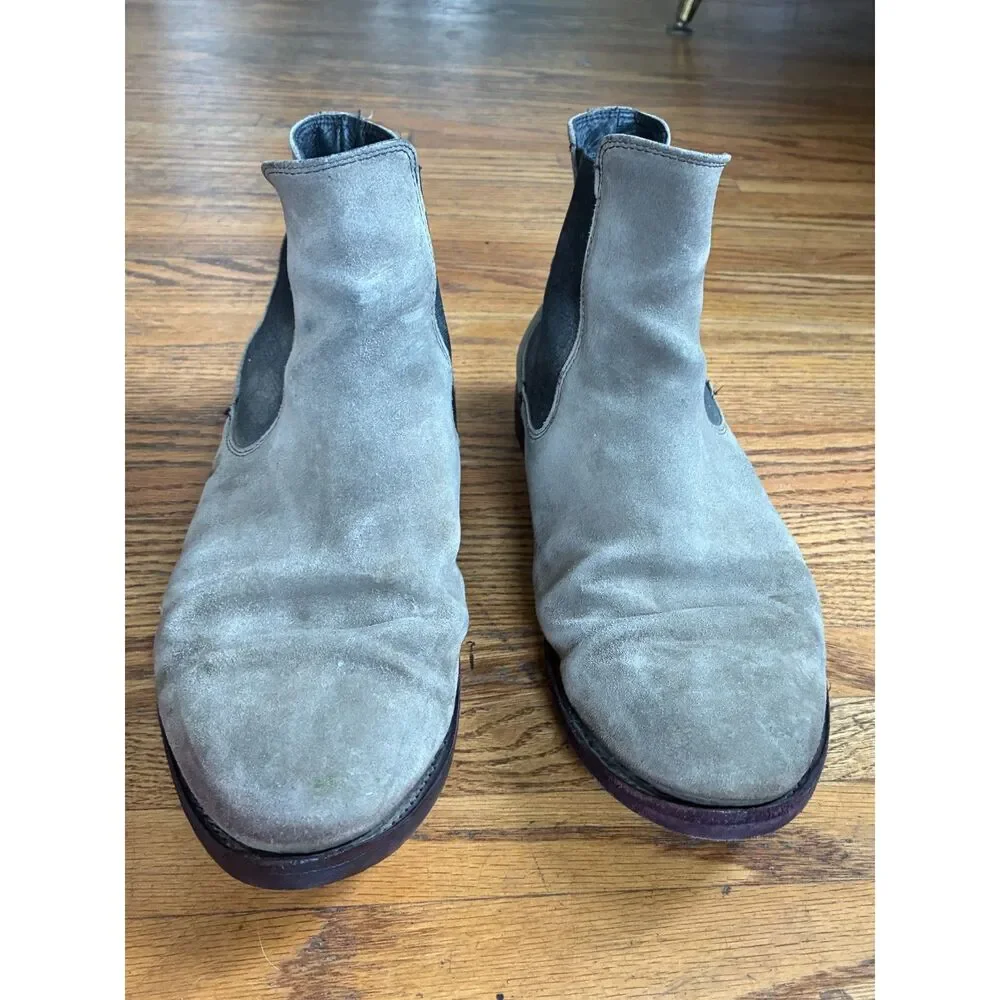 Toro Gray Suede Chelsea Pull Up Boots Shoes   Mens Size 10